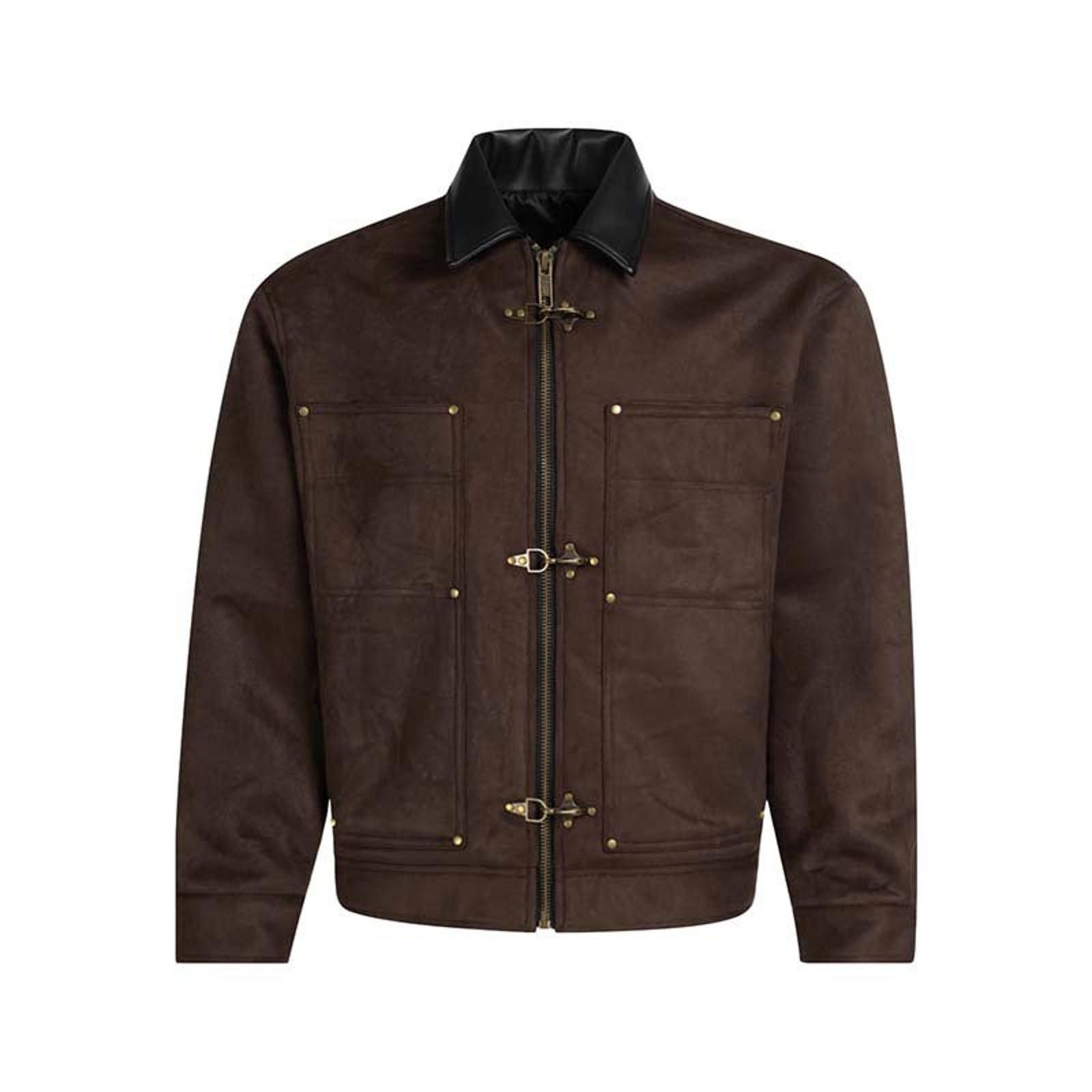 Japanese Brand Fireman Clasp Suede Bomber Jacket Size US M / EU 48-50 / 2 - 3 Thumbnail