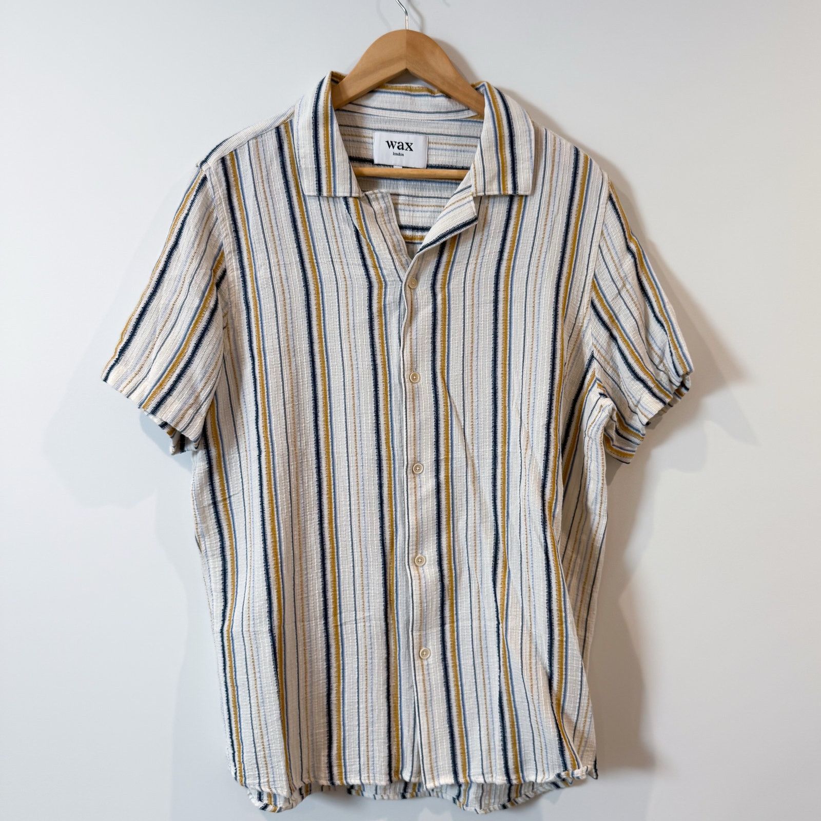 Wax London WAX LONDON Didcot Striped Camp Collar Shirt XL EUC Size US XL / EU 56 / 4 - 2 Thumbnail