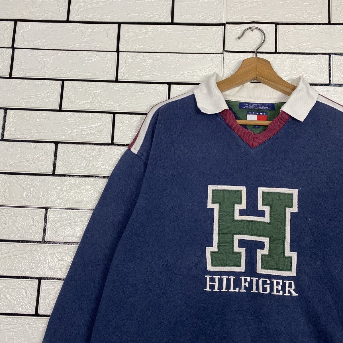Japanese Brand 📌Vintage Polo Rugby Collar Sweatshirt Tommy Hilfiger Rare Size US L / EU 52-54 / 3 - 8 Thumbnail