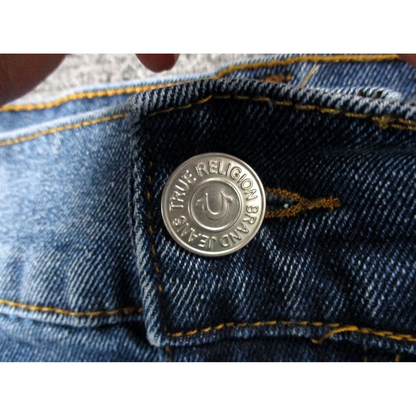 True Religion True Religion Geno Jeans 36 Blue Denim Slim Regular - Mens Jeans, 31 Inseam, Button Zip Closure, Cotton Polyester, Distressed Faded Size US 36 / EU 52 - 7 Thumbnail