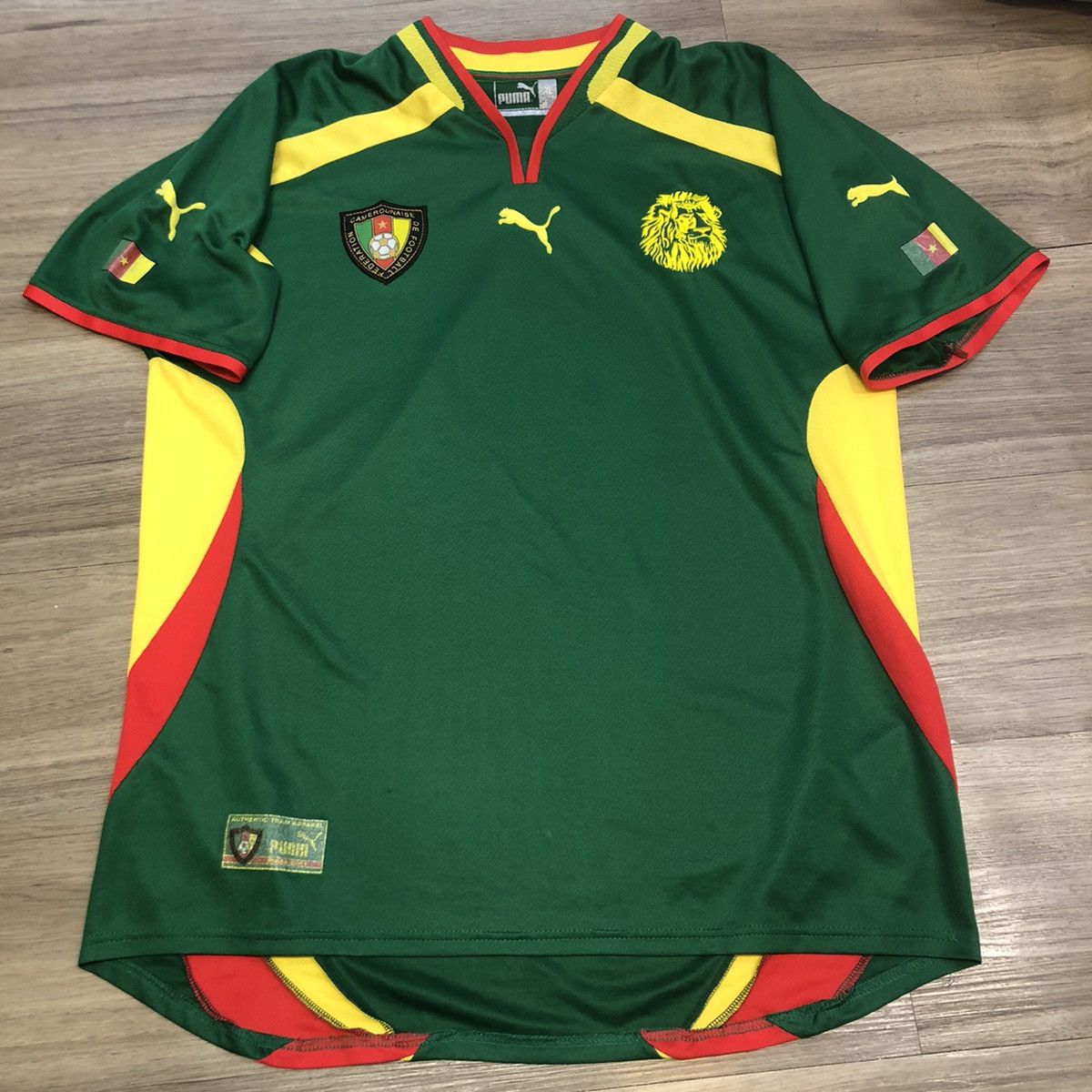 image of Bloke x Puma Cameroon 00/01 Puma Home Shirt in Green, Men's (Size XL)