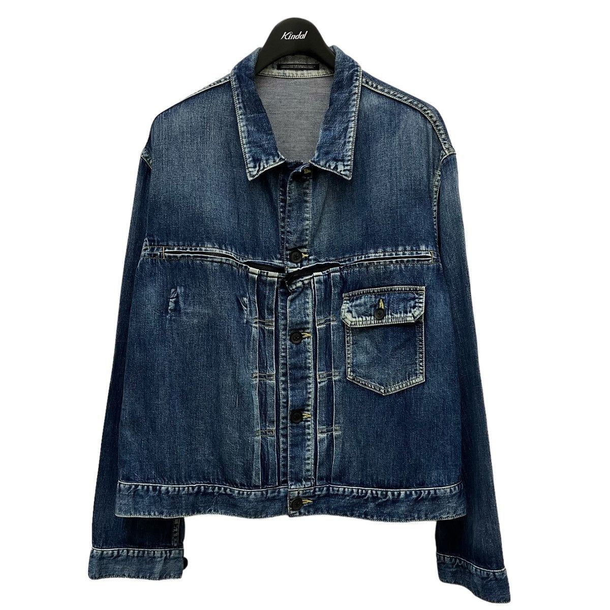 image of Yohji Yamamoto Pour Homme W-8Oz Denim Jacket in Indigo, Men's (Size Medium)