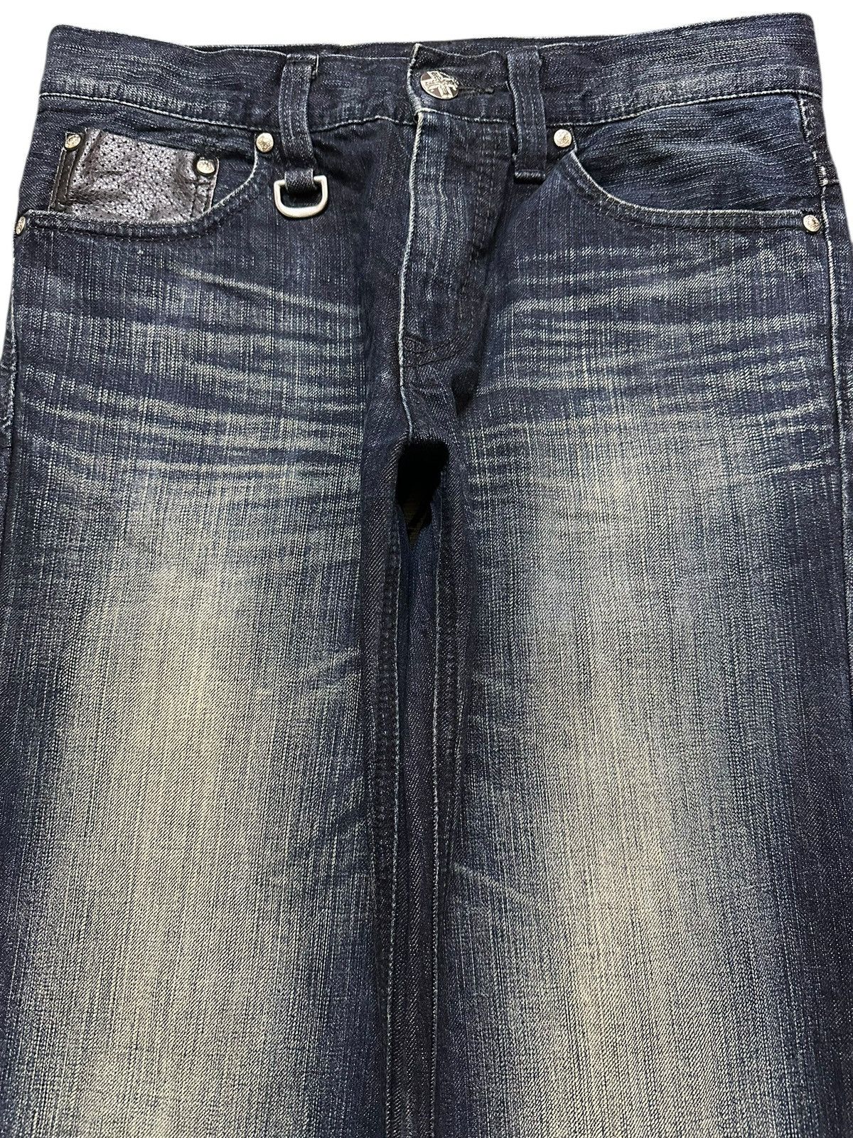 Edwin Exclusive Vintage Edwin XV Faded Wash Whisker Clawmark Style Size US 31 - 3 Thumbnail