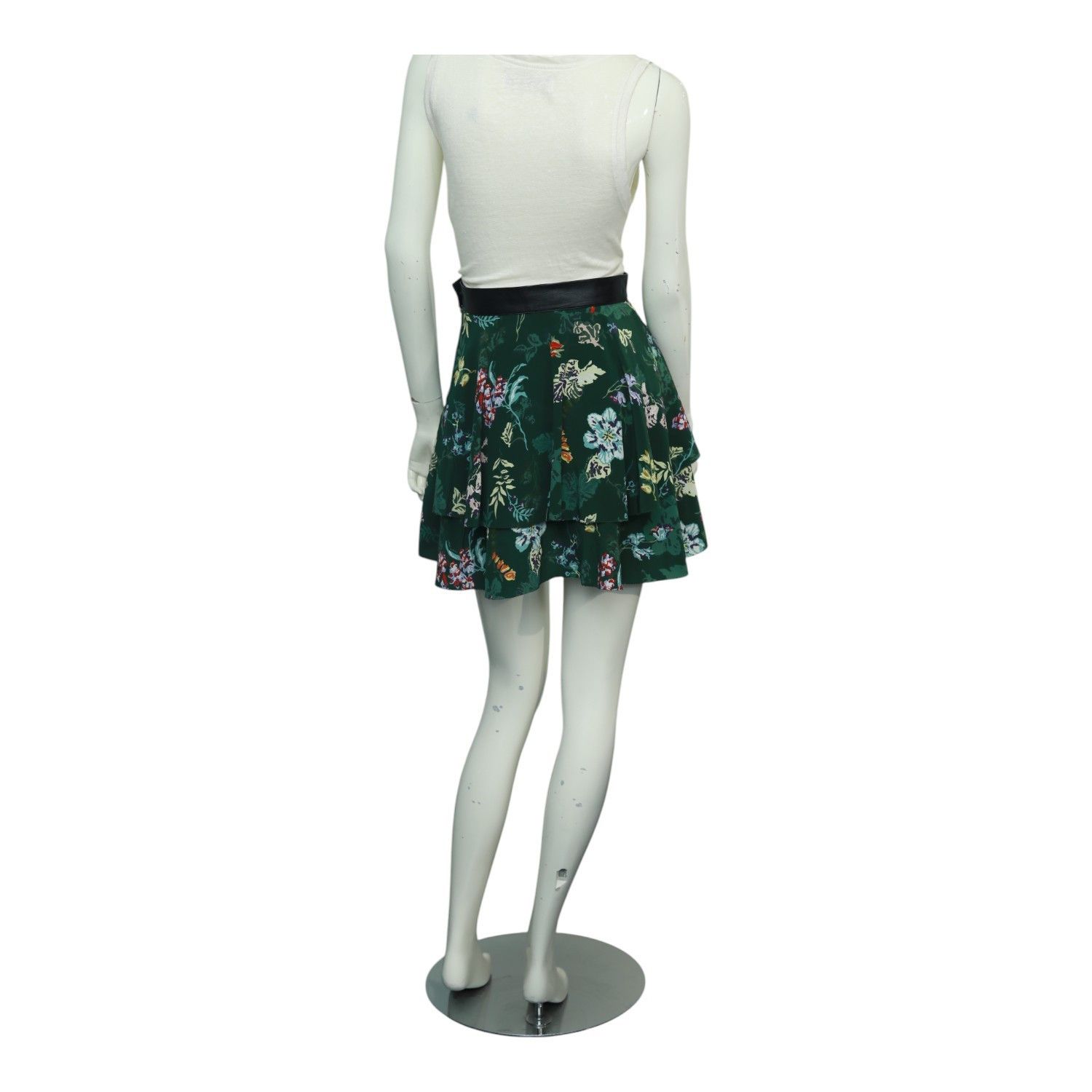 Zadig & Voltaire Zadig & Voltaire Jim Print 100%Silk Green Floral Skirt Size 24" / US 00 / IT 34 - 2 Thumbnail
