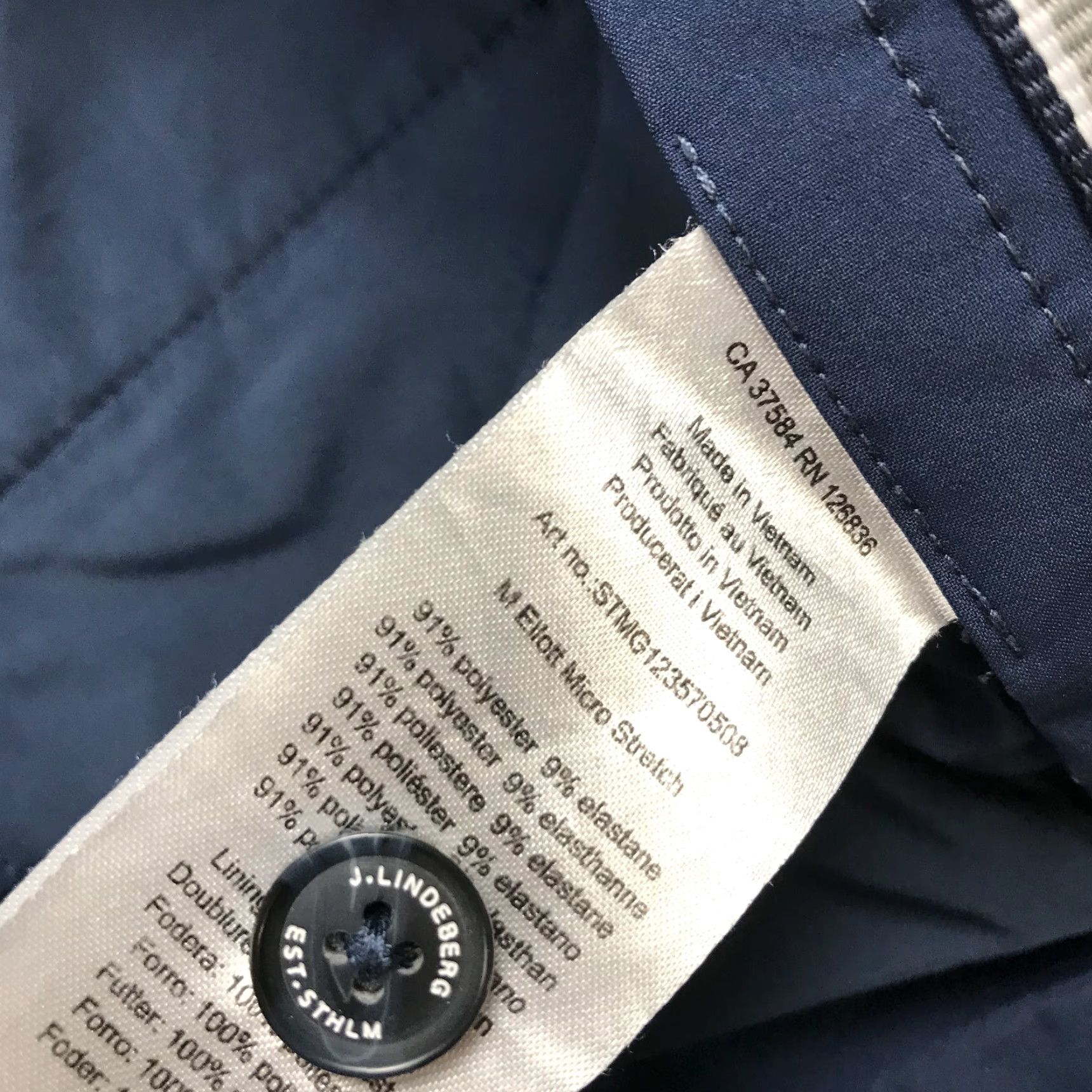 J.Lindeberg J.Lindeberg Golf Pants Mens 33x32 Blue Performance Stretch Logo Chino Casual Pants Mens 33 Blue Logo Sports 90s (adjusted within constraints) Size US 33 - 4 Thumbnail