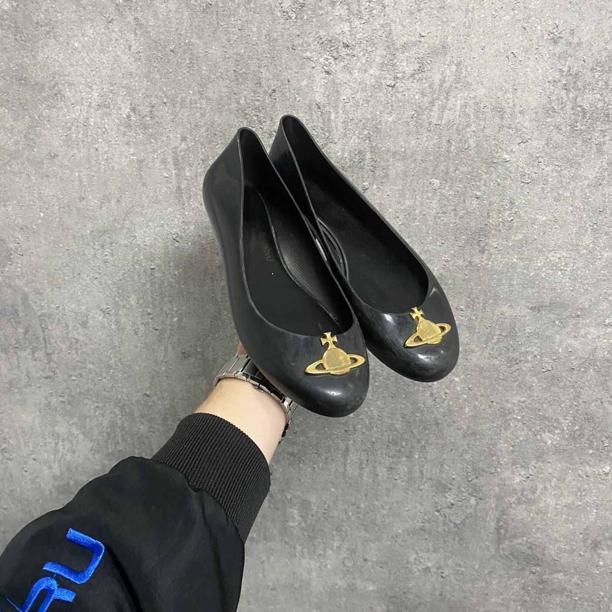 Melissa × Vivienne Westwood Vivienne Westwood × Melissa Anglomania Black Ballet Flats Size US 10.5 / IT 40.5 - 1 Thumbnail