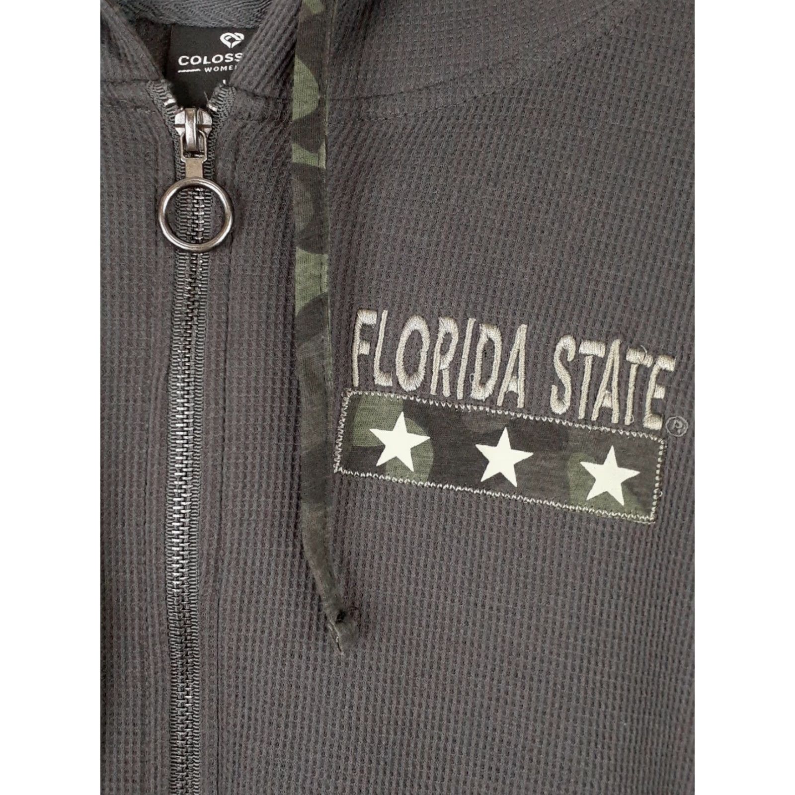 Vintage VINTAGE Florida State OHT Full Zip Waffle Knit Camo Hoodie Lightweight Womens Medium Size M / US 6-8 / IT 42-44 - 4 Thumbnail