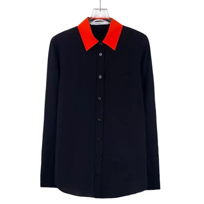 Givenchy Givenchy Black Silk Revere Collar Single Breasted Long-Sle Size XXS / US 00 / IT 34 - 1 Thumbnail