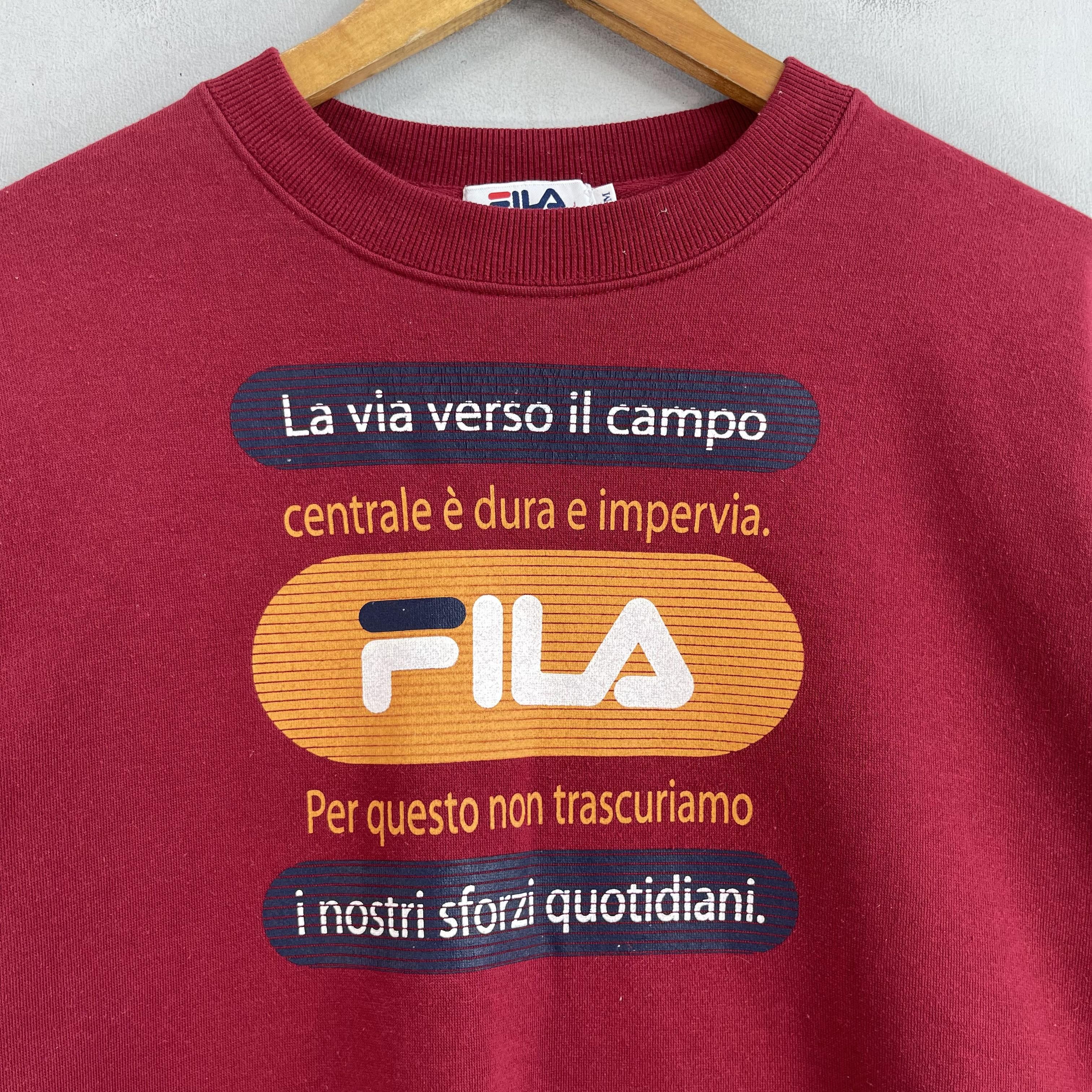 Fila × Vintage Vintage FILA Big Logo Spellout Crewneck Sweatshirt Size US M / EU 48-50 / 2 - 2 Thumbnail