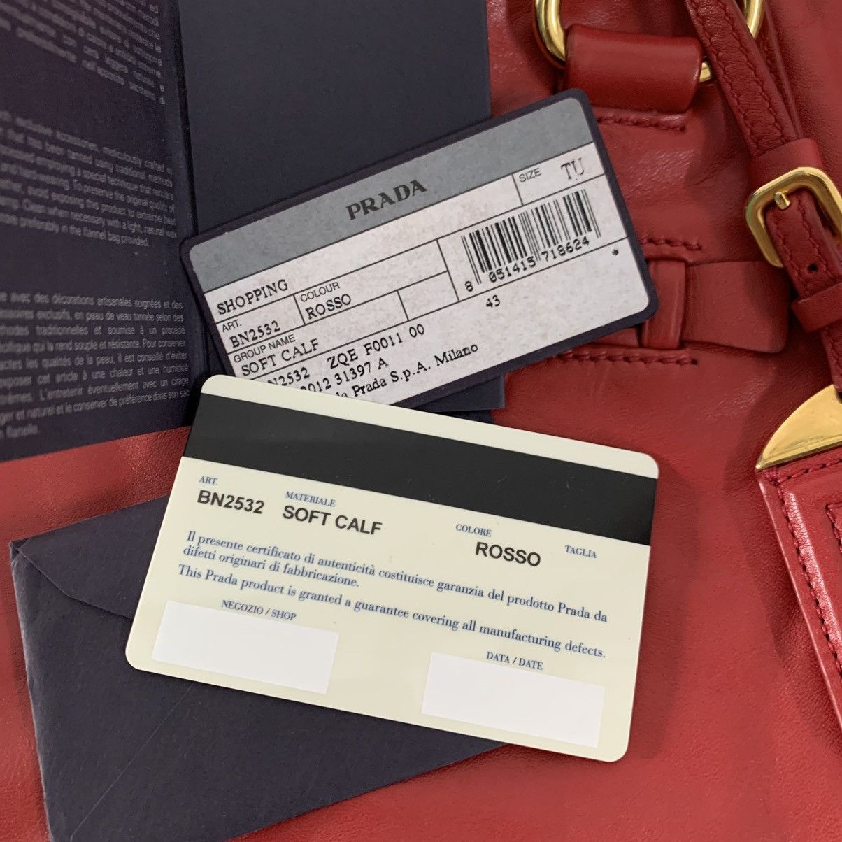 Prada Prada Red Leather Shoulder Bag Size ONE SIZE - 17 Thumbnail