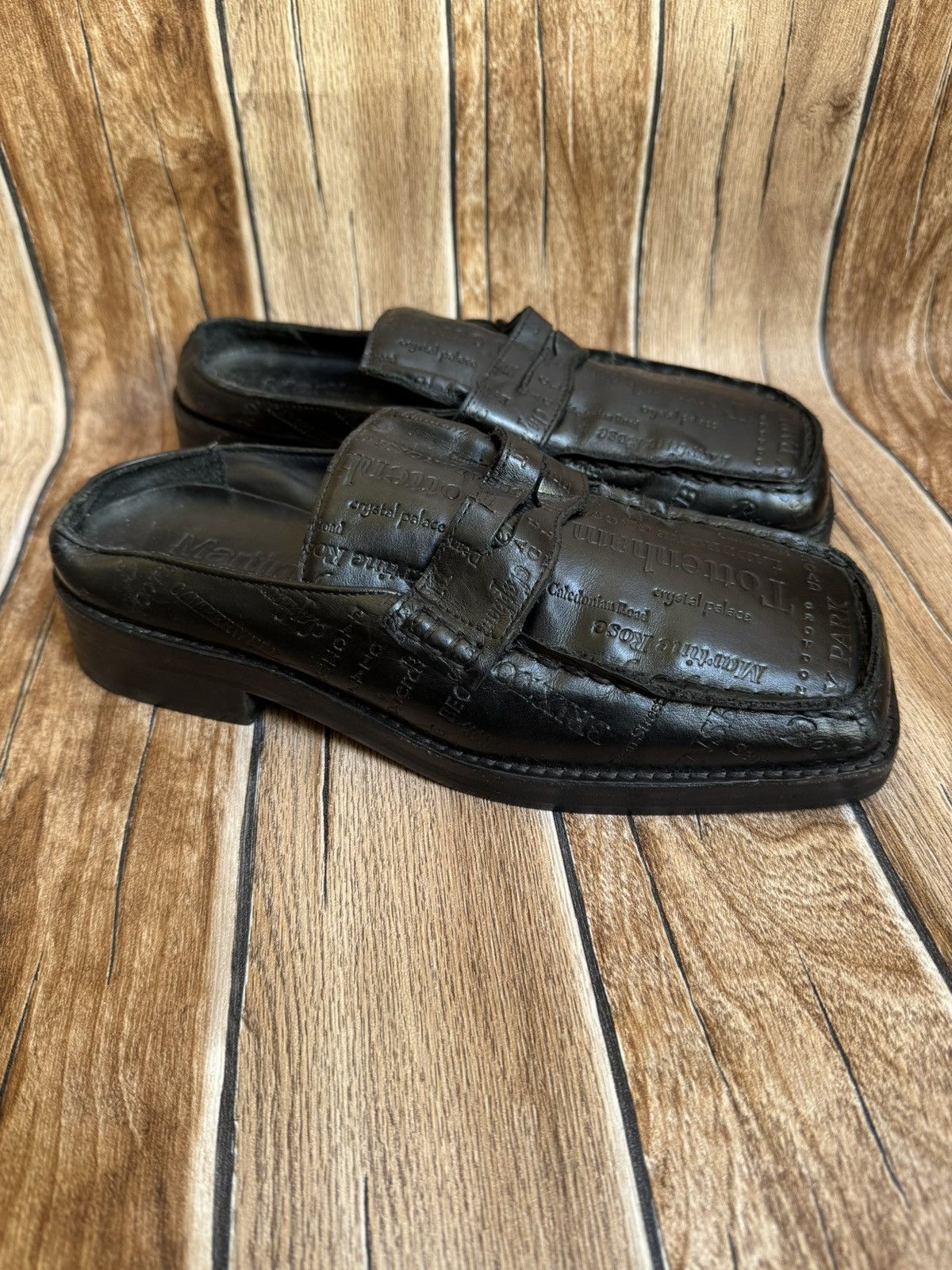 Martine Rose text embossed square toe mules Size US 8.5 / IT 38.5 - 5 Thumbnail