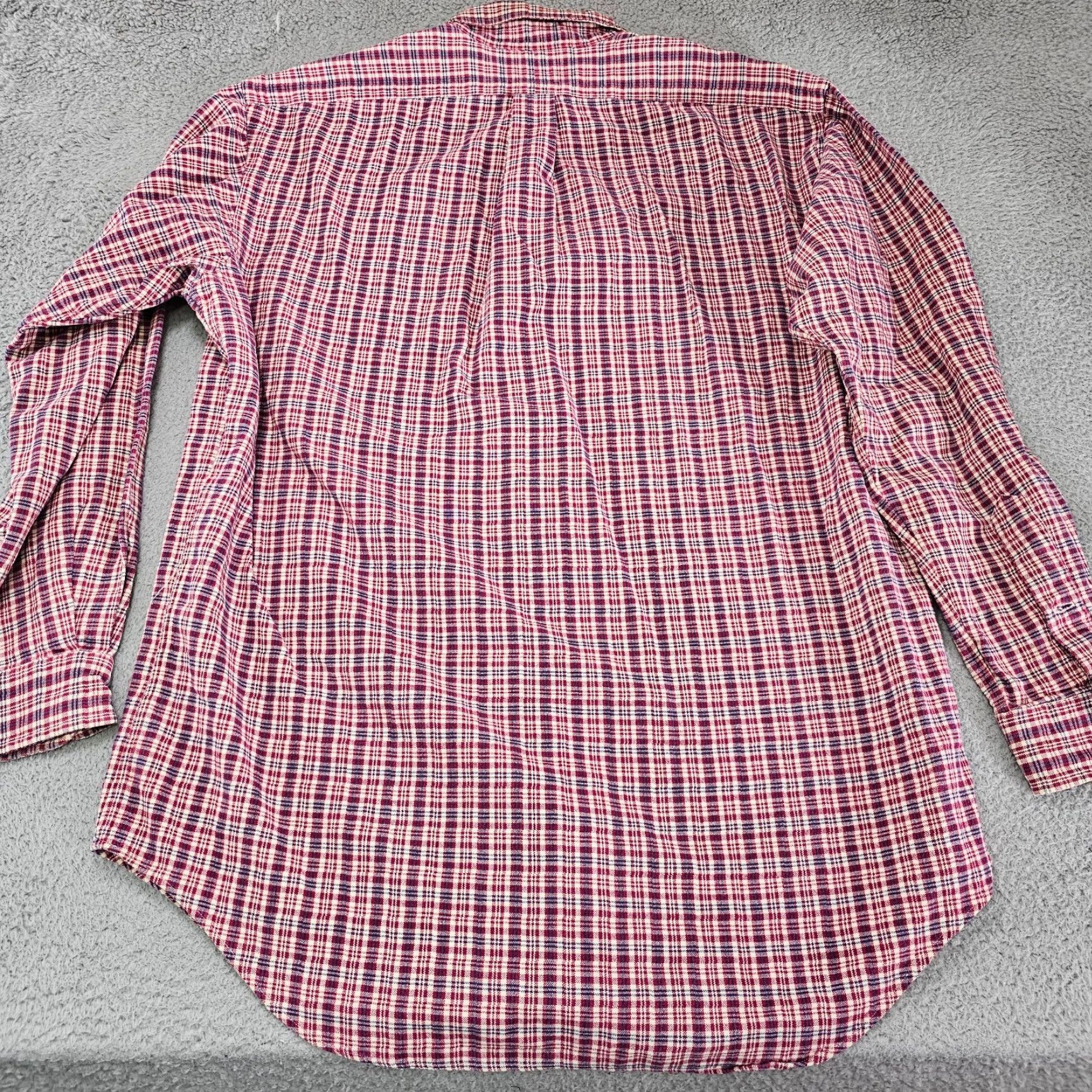 Ralph Lauren Ralph Lauren Shirt Mens Medium Red Plaid Heavy Knit Long Sleeve Button Up Pony Size US M / EU 48-50 / 2 - 6 Thumbnail