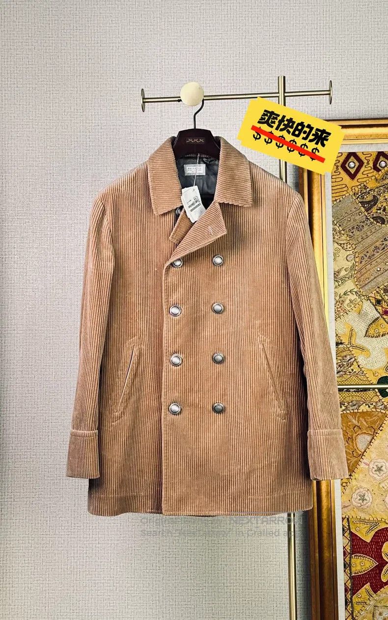 Other Brunello Cucinelli Cashmere Corduroy Double-breasted Coat Size US L / EU 52-54 / 3 - 1 Thumbnail