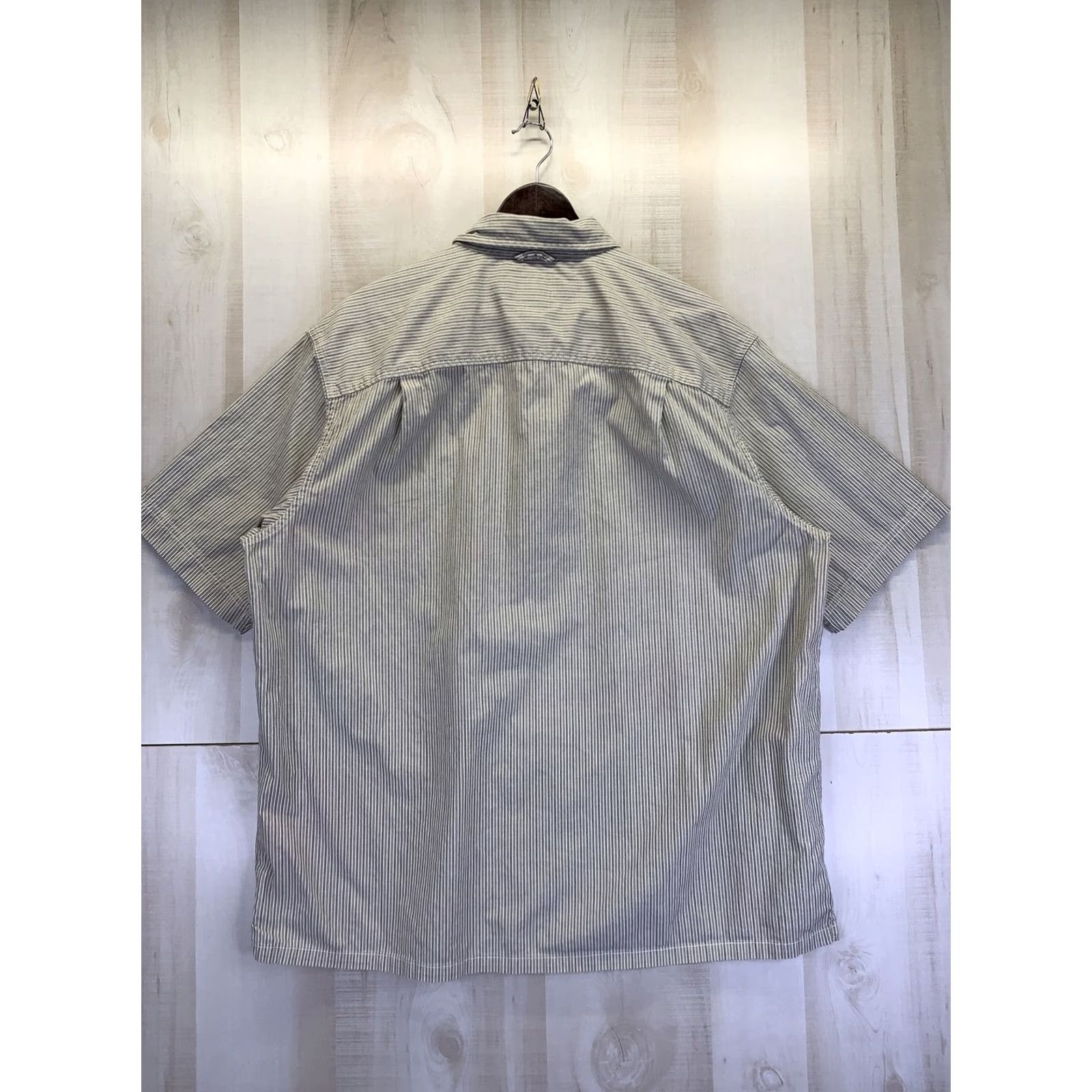 Eddie Bauer VINTAGE Eddie Bauer Cotton Green Tan Pinstripe Short Sleeve Shirt Mens XL-9365 Size US XL / EU 56 / 4 - 5 Thumbnail