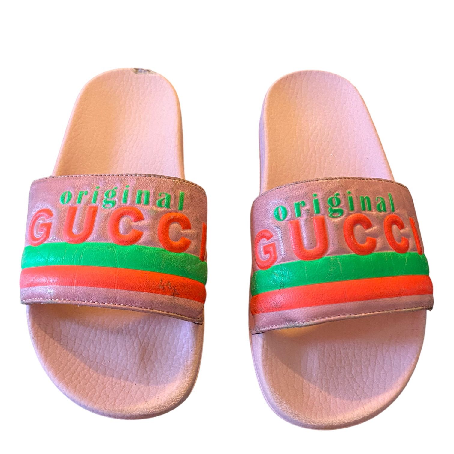 Auth Gucci Limited Edition Neon Pink Pool Beach Slides 6
