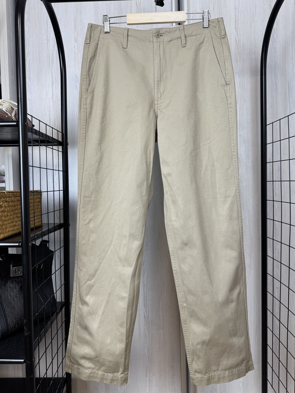 Japanese Brand Muji Japan Sand Beige classic cotton chino pants size S Size US 32 / EU 48 - 2 Thumbnail