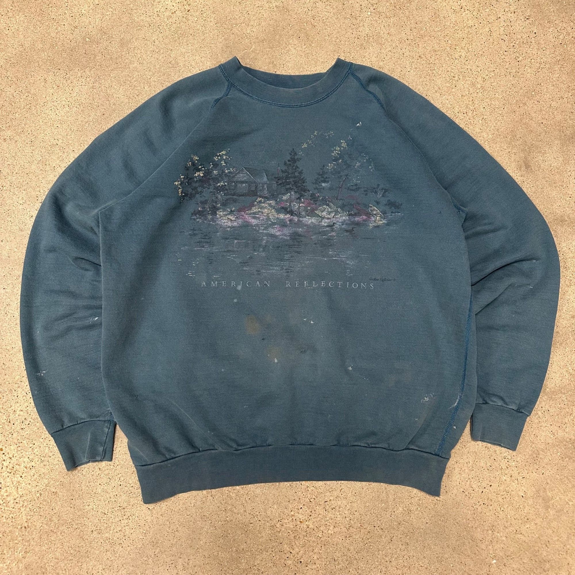Vintage Vintage American Reflections Art Style Sweatshirt Size US L / EU 52-54 / 3 - 1 Thumbnail