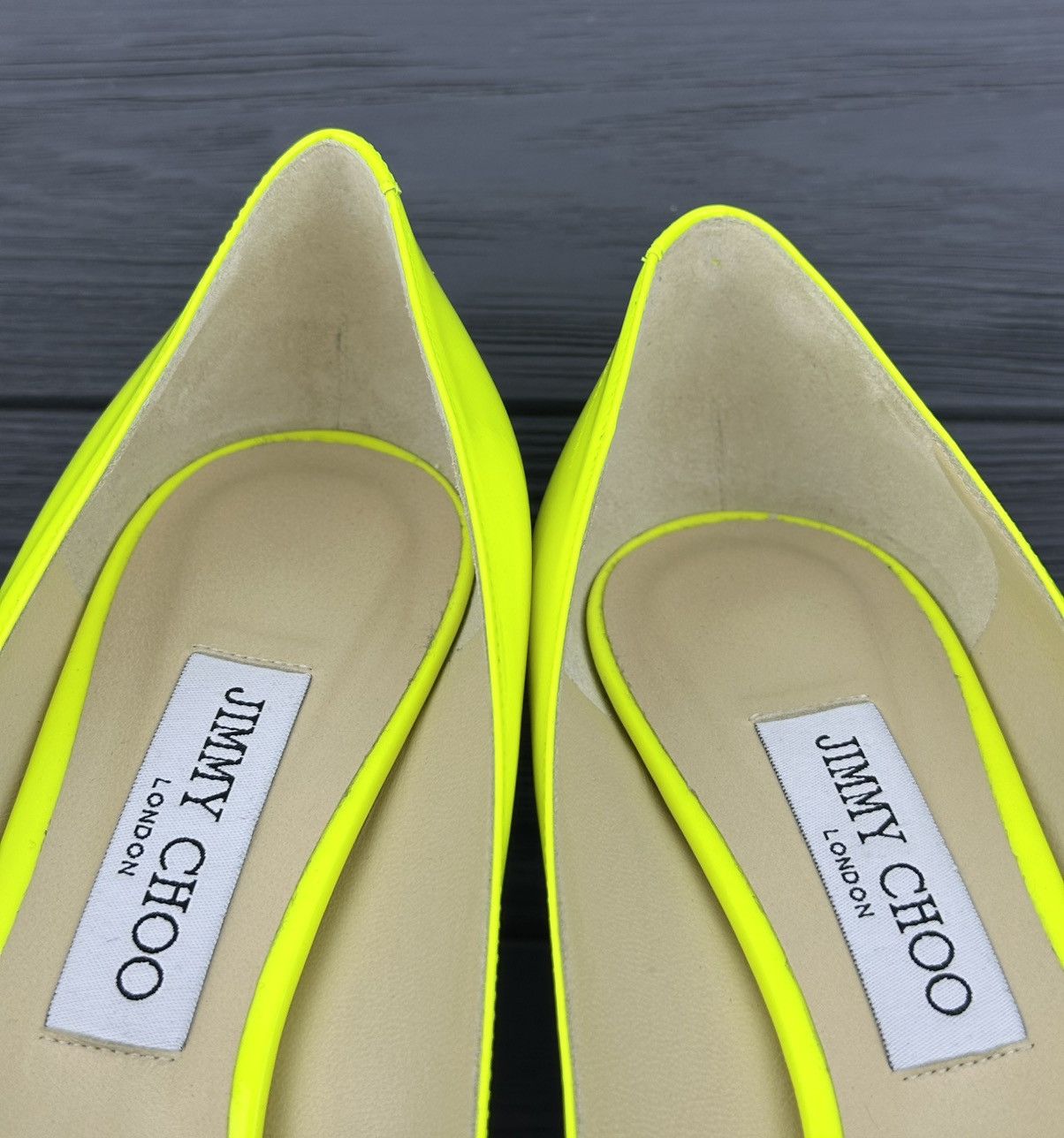 Jimmy Choo Jimmy Choo Yellow Patent Leather Pointed Toe Pumps Heels Size US 10 / IT 40 - 5 Thumbnail