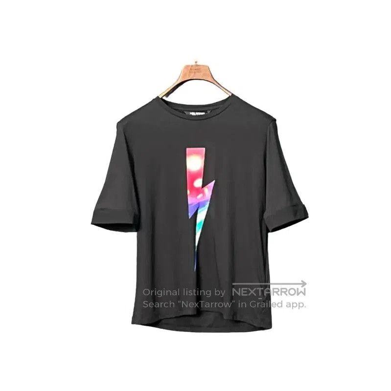 Neil Barrett NeIL Barrett Black Cotton Graphic Short Sleeve T-Shirt . Size US S / EU 44-46 / 1 - 1 Thumbnail