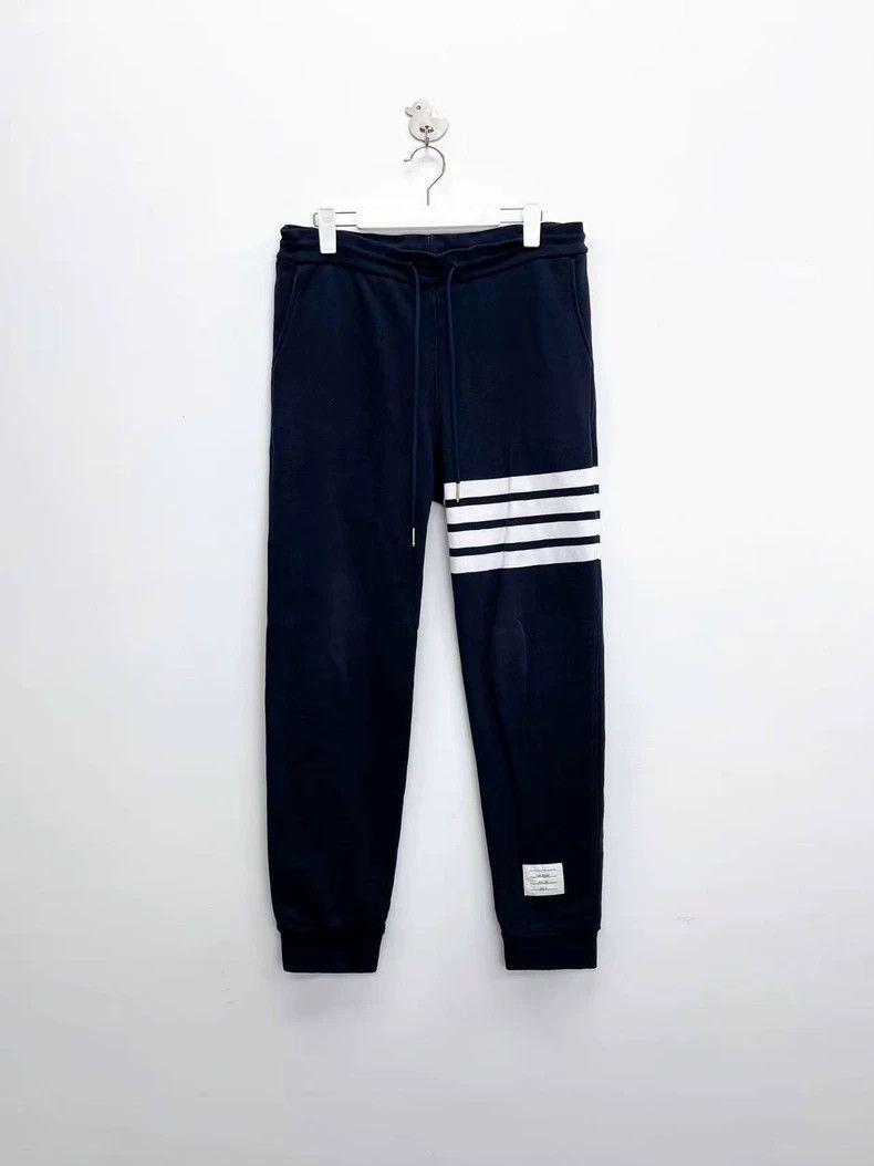 Thom Browne Thom Browne size2 Blue knit sports trousers Size US 27 - 1 Thumbnail