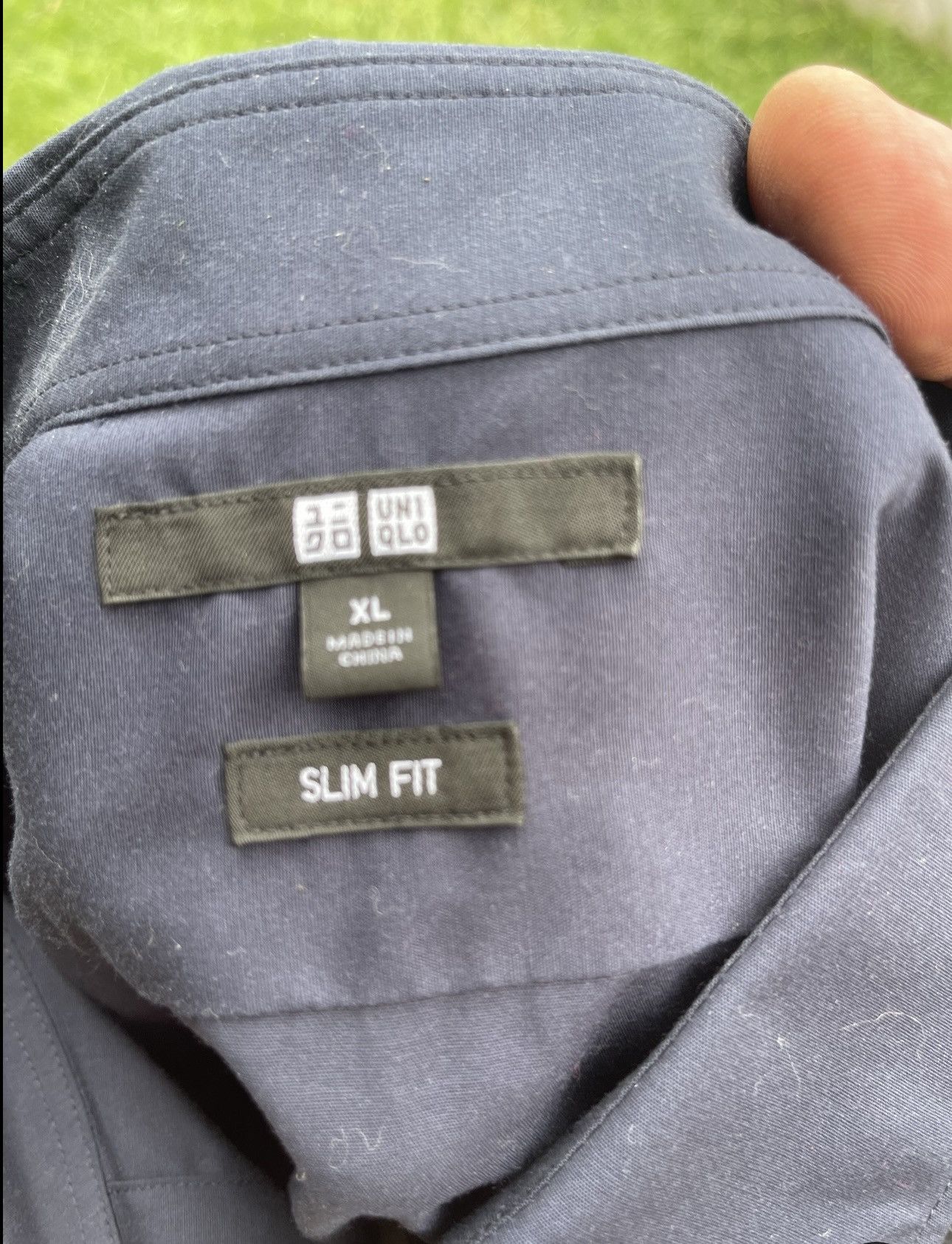 Uniqlo New Uniqlo Navy Blue Shirt Slim Fit Men's XL Long Sleeves Size US XL / EU 56 / 4 - 4 Thumbnail