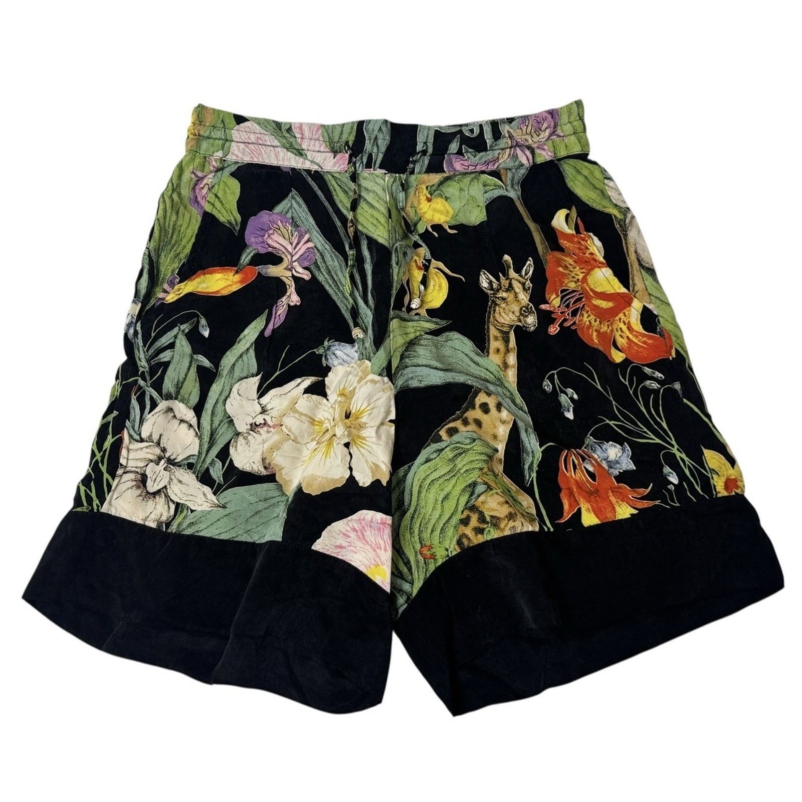 Other NILUU Monroe Alyx Bermuda Vegan Silk Shorts Giraffe Floral S Size 26" / US 2 / IT 38 - 3 Thumbnail