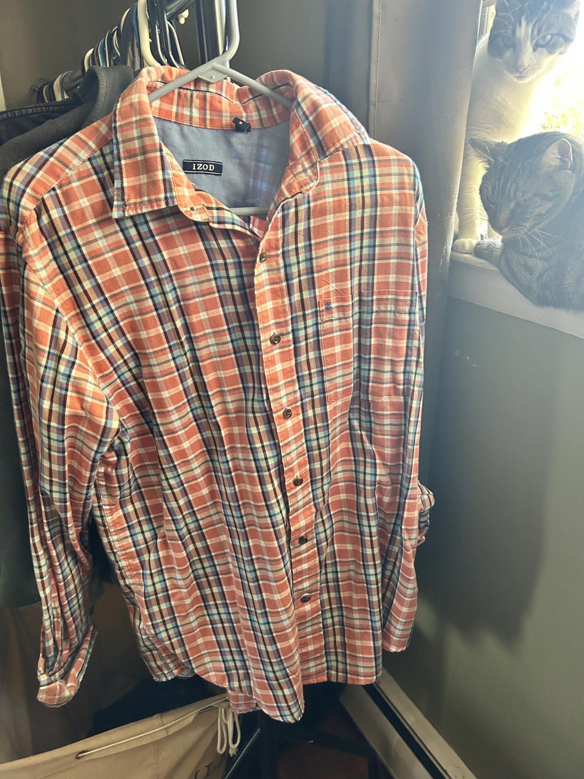 Izod IZOD Men's Casual Plaid Button-Up Shirt-Laid Back Your Style Size US M / EU 48-50 / 2 - 1 Thumbnail