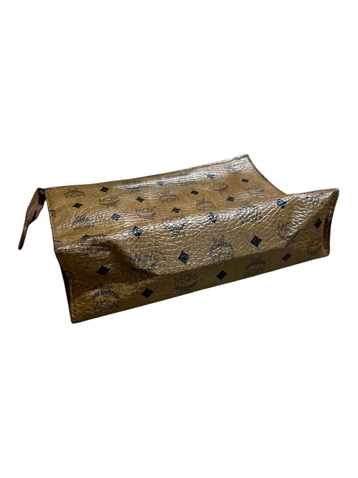 MCM MCM Monogram Visetos Cognac Brown Clutch Pouch Bag Size ONE SIZE - 4 Thumbnail