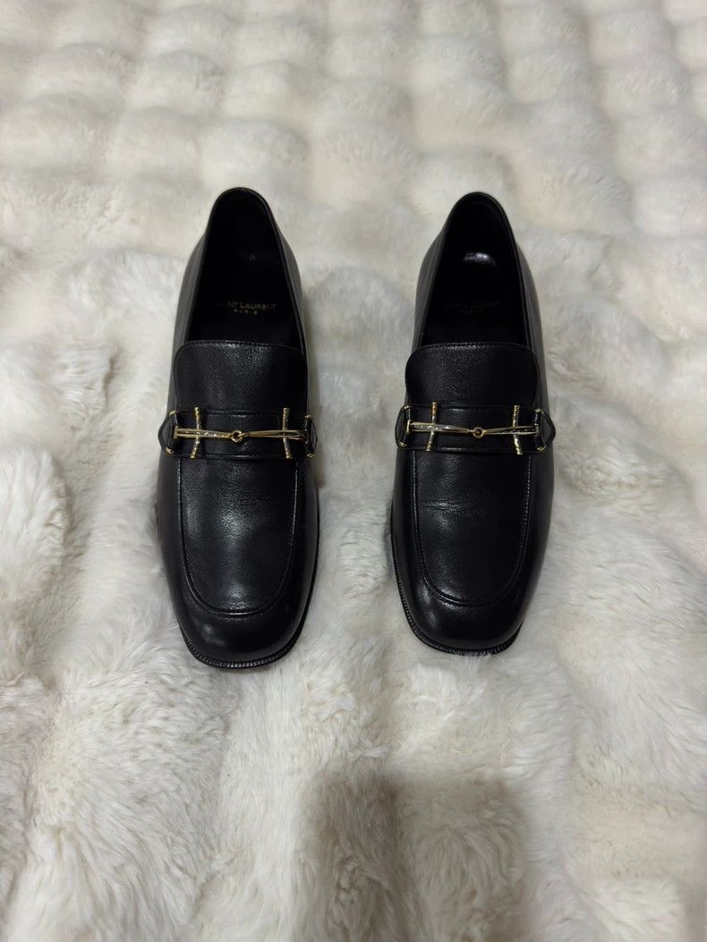 Saint Laurent Paris Saint laurent paris Black and gold loafers shoes 2506-Nexta Size US 8 / EU 41 - 1 Thumbnail
