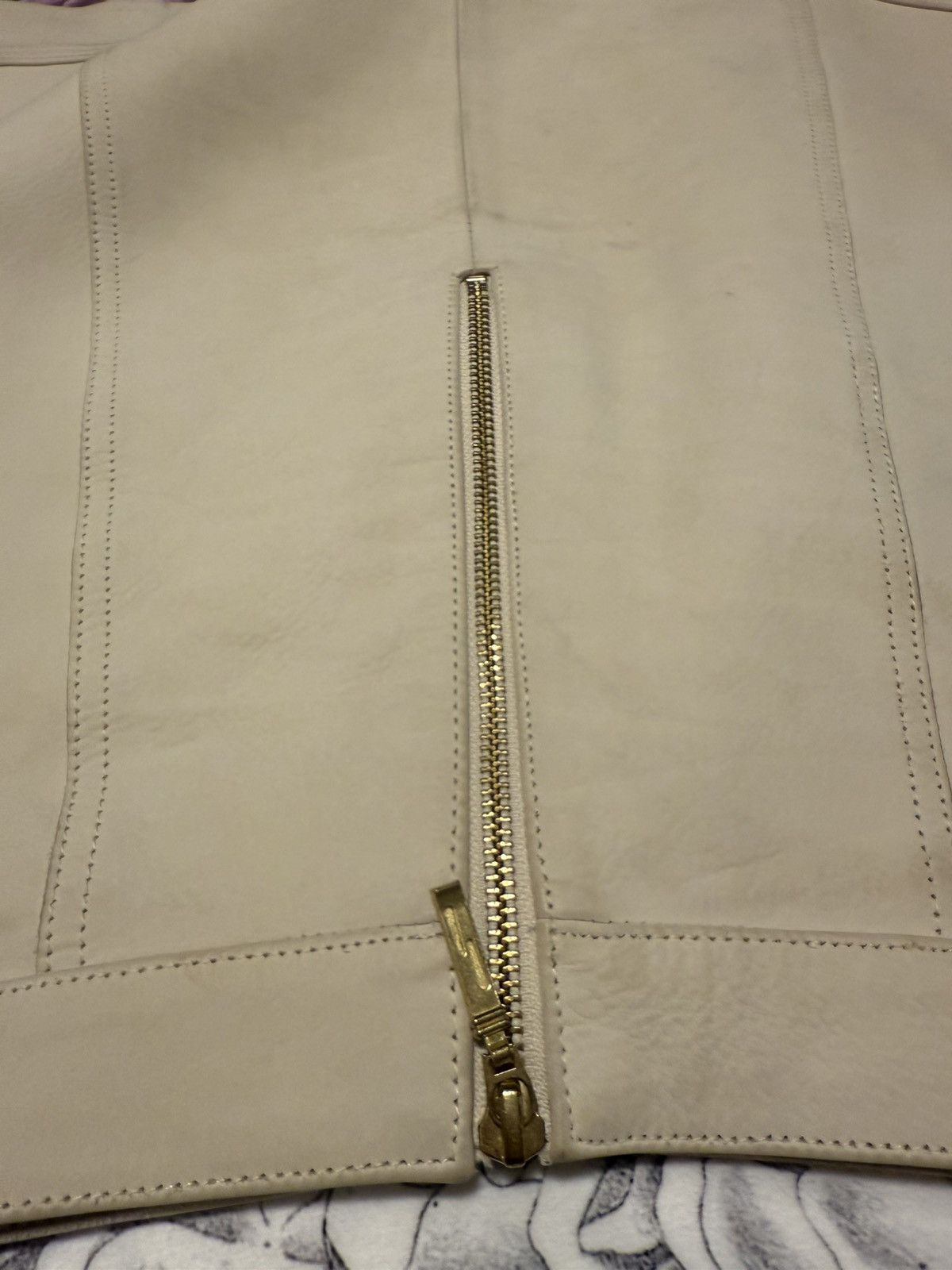 Aje Women’s Cream Leather Skirt Size 26" / US 2 / IT 38 - 8 Thumbnail