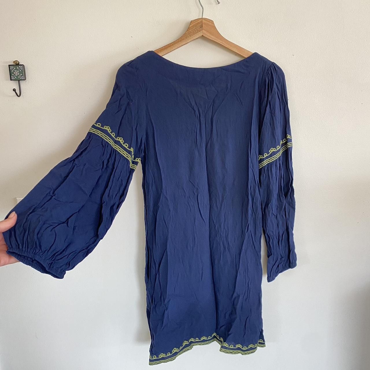 Designer G-MAAZ BLUE BOHO BOHEMIAN DRESS FLOWY LONG SLEEVE SIZE SMALL Size S / US 4 / IT 40 - 6 Thumbnail
