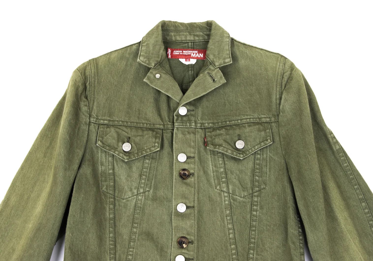 Junya Watanabe Button Design Denim Tailored Jacket in Khaki Size US M / EU 48-50 / 2 - 2 Thumbnail