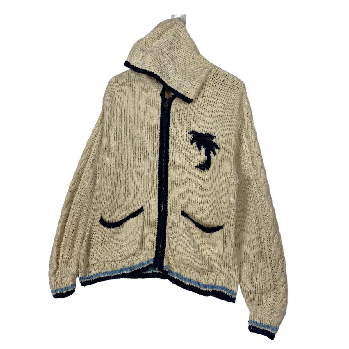 Quiksilver Vintage 80s Local Motion Knit Sweater Zipper Hoodie Size US L / EU 52-54 / 3 - 2 Thumbnail