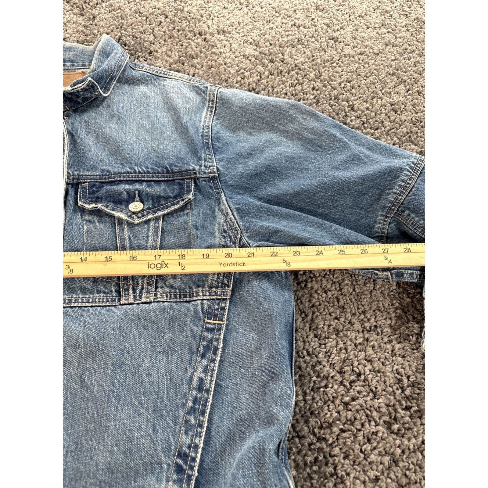 American Eagle Outfitters American Eagle Jacket Mens M Blue Denim Button Rancher Trucker Jean Coat Size US 31 - 3 Thumbnail
