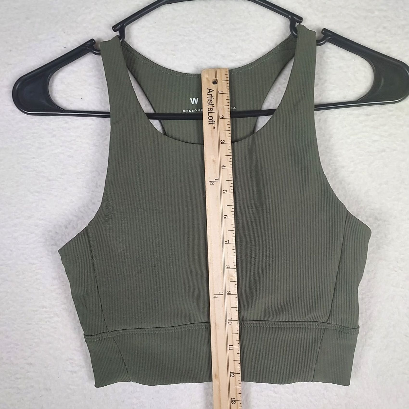 Olive WILO Women’s Small Olive Green Cropped Athletic Tank Sleeveless Pullover Activewear Shirt Girls/Women Size ONE SIZE - 5 Thumbnail