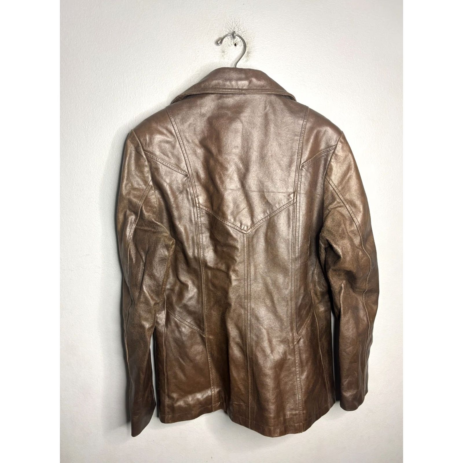 Vintage Wilsons Leather Jacket Brown Womens Size M Grunge Lined Button Vintage 4783 Jacket Size M / US 6-8 / IT 42-44 - 7 Thumbnail