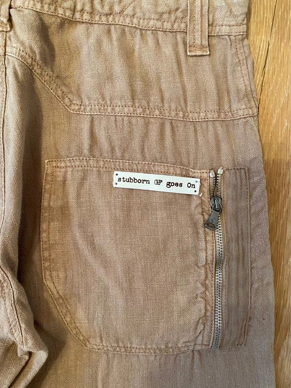 Gianfranco Ferre GF Ferré Beige Linen Trousers w/ Zip Pocket Detail, 2000s Size US 36 / EU 52 - 4 Thumbnail