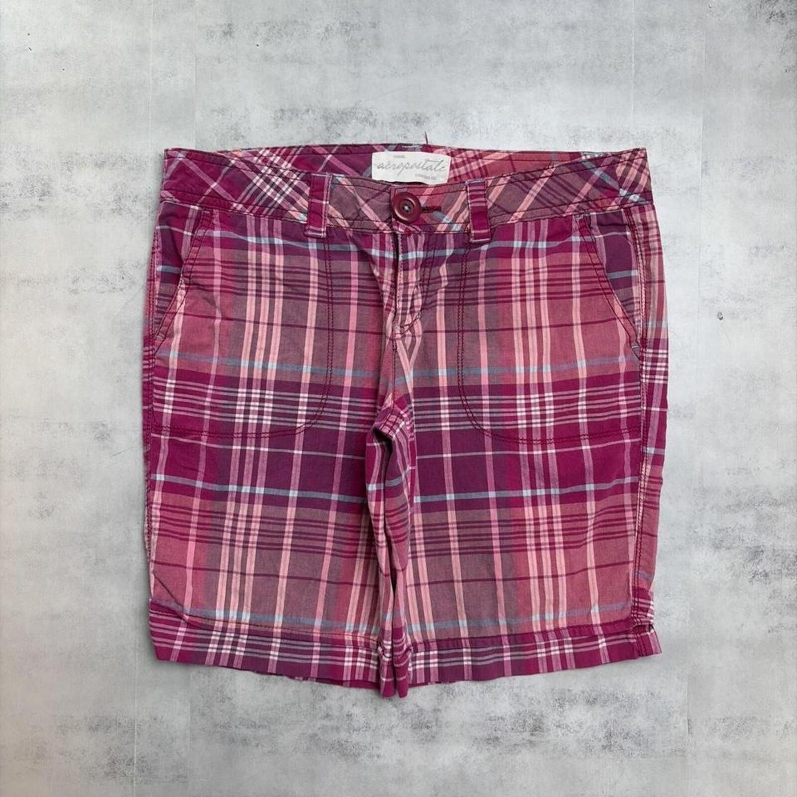 Aeropostale Y2K Purple Aeropostale Grunge Plaid Mini Gothic Shorts Size 31" - 2 Thumbnail
