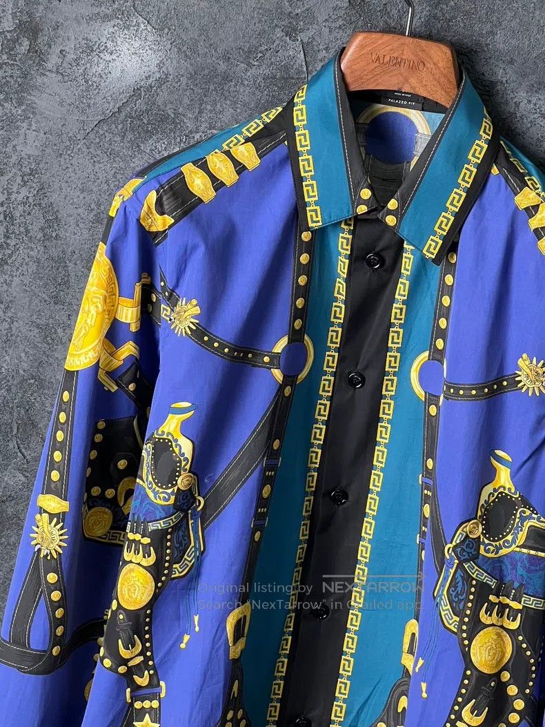 Versace Versace Multi-element printed cotton long-sleeved shirt Size US M / EU 48-50 / 2 - 5 Thumbnail