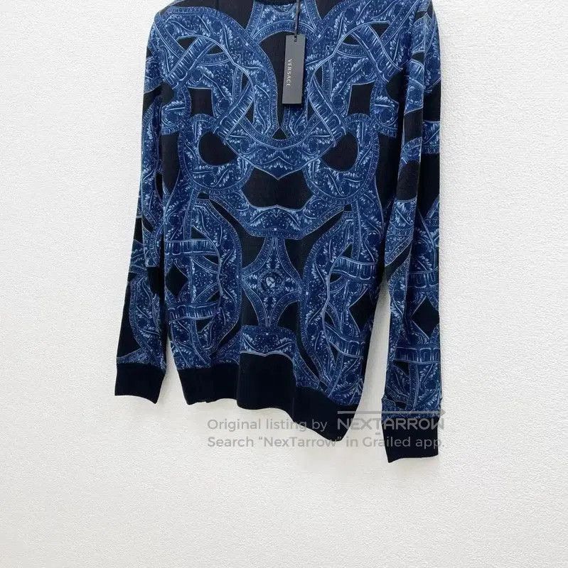 Versace Versace Blue Wool Long Sleeve Sweater for Men . Size US S / EU 44-46 / 1 - 2 Thumbnail