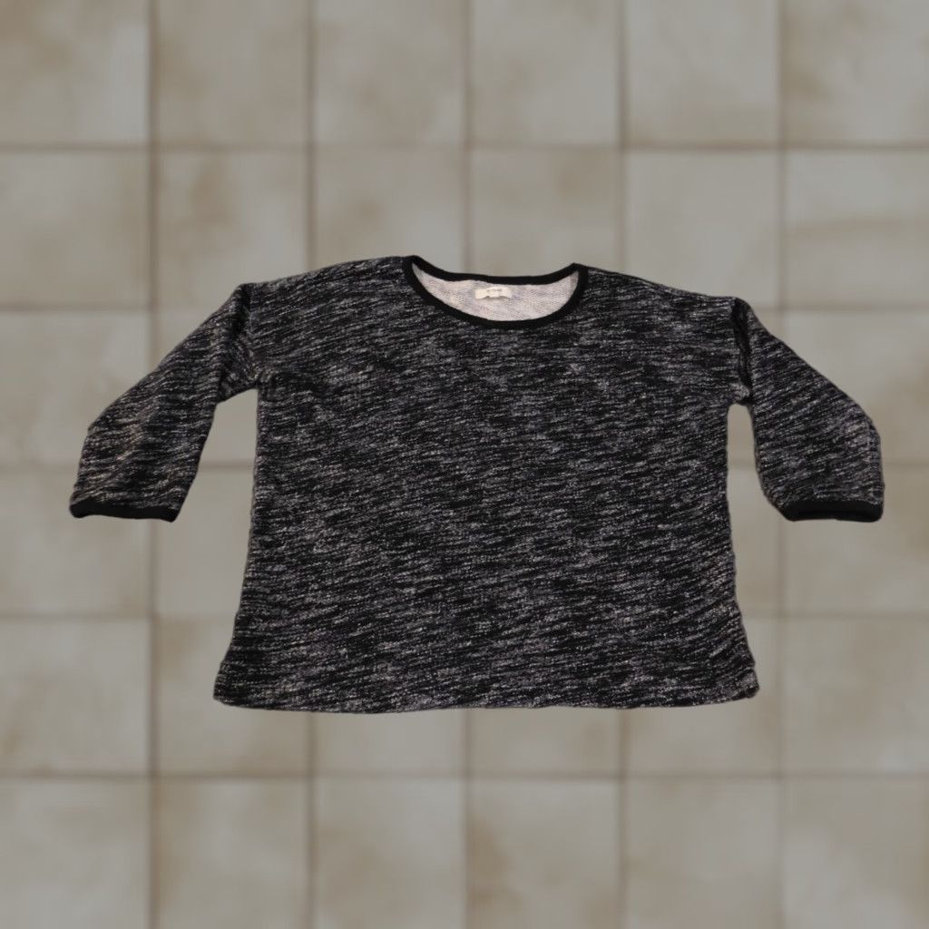 Madewell Madewell Sweater Pullover Geometric Knit Black M Women Raglan Open-Knit Long Sleeve Round Neck Stretch Logo Vintage No Size M / US 6-8 / IT 42-44 - 1 Thumbnail