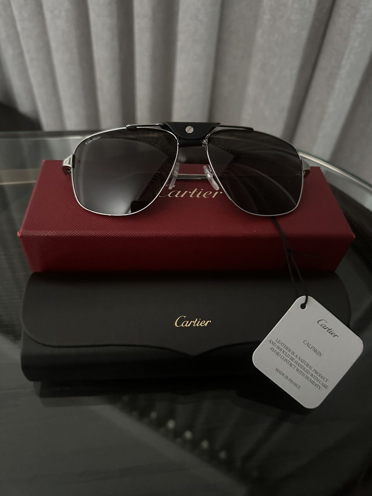 Cartier Cartier 60MM Square Browline Sunglasses Size ONE SIZE - 2 Thumbnail