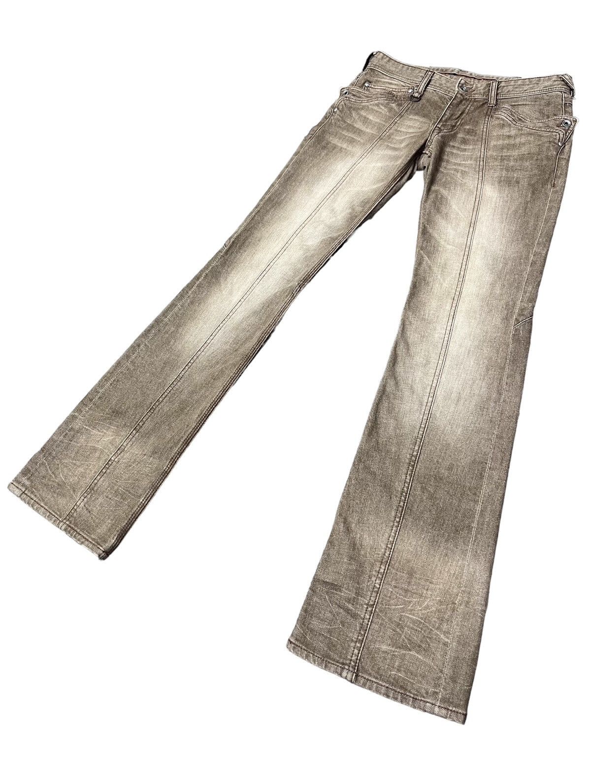 Nicole Club 🔥NICOLE CLUB Distressed Brown Stretch Denim Flare Jeans Size 30" / US 8 / IT 44 - 6 Thumbnail