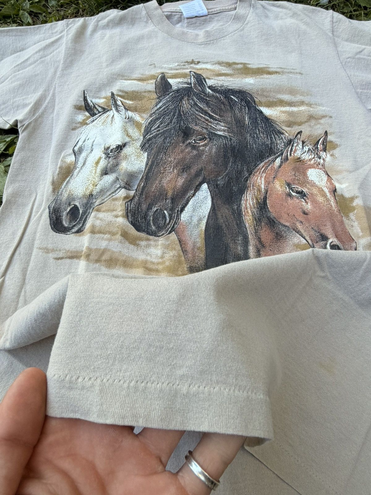 Vintage VTG Horse Tee Single Stitch Size Large Size US L / EU 52-54 / 3 - 3 Thumbnail