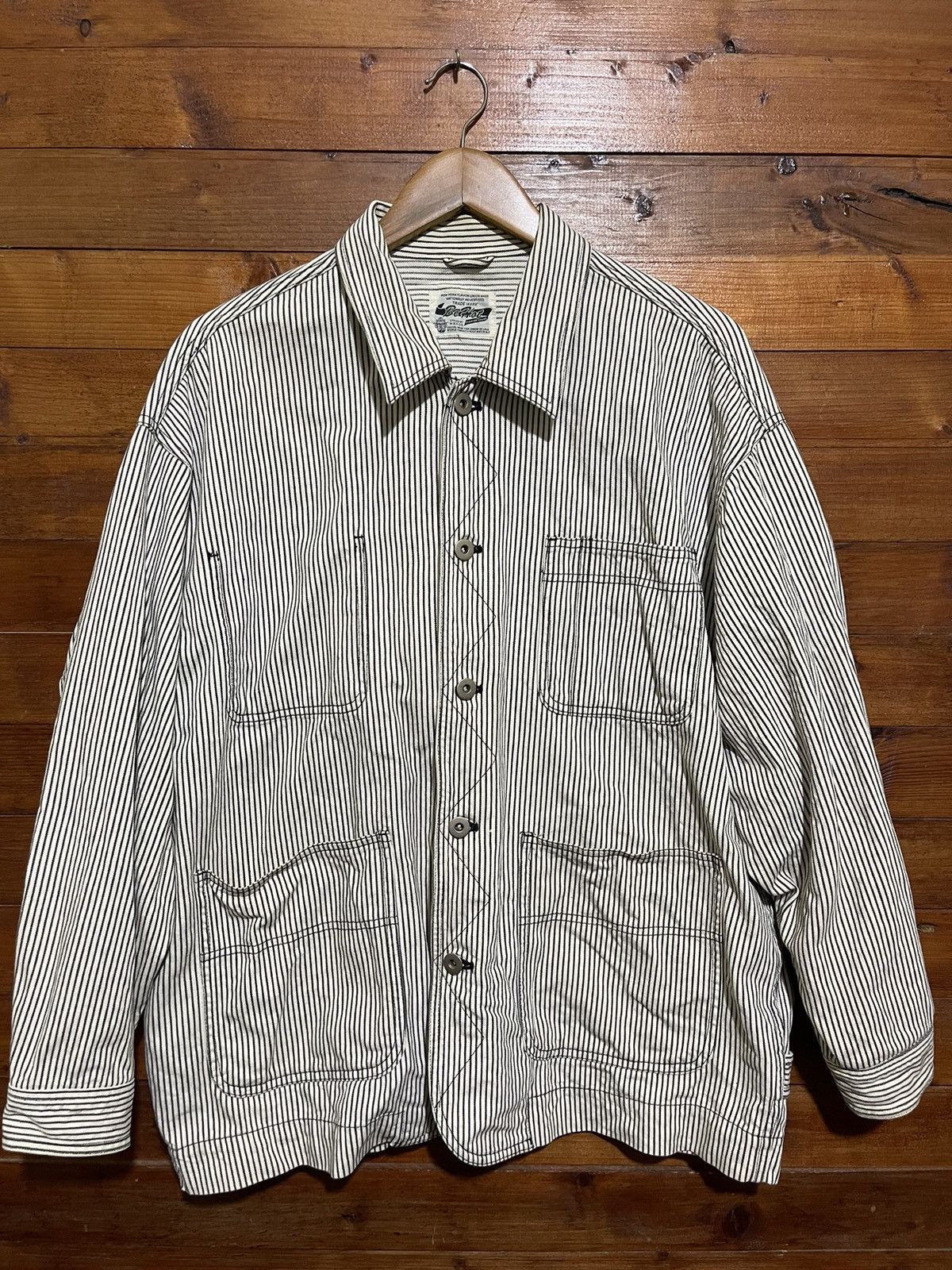 Japanese Brand Vintage be hot hickory stripe jacket Size US L / EU 52-54 / 3 - 1 Thumbnail