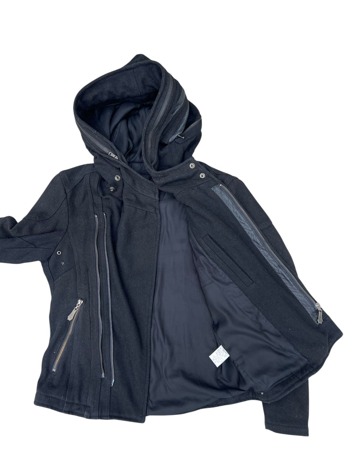 If Six Was Nine × JACKROSE × Le Grande Bleu (L.G.B.) Jackrose Luv Maison Wool Leather Hoodie Bondage Bono Jacket Size US M / EU 48-50 / 2 - 9 Thumbnail