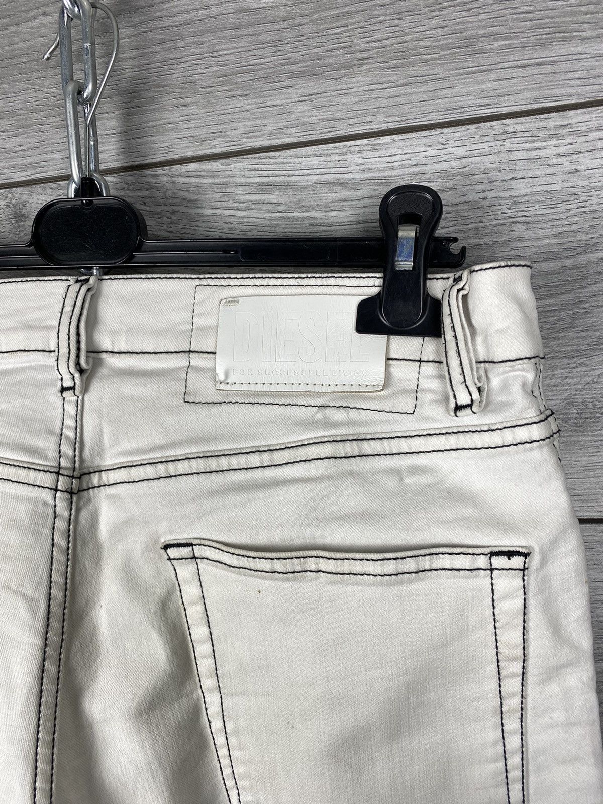 Diesel Diesel Archive Style White Printed Jeans Size US 31 - 10 Thumbnail