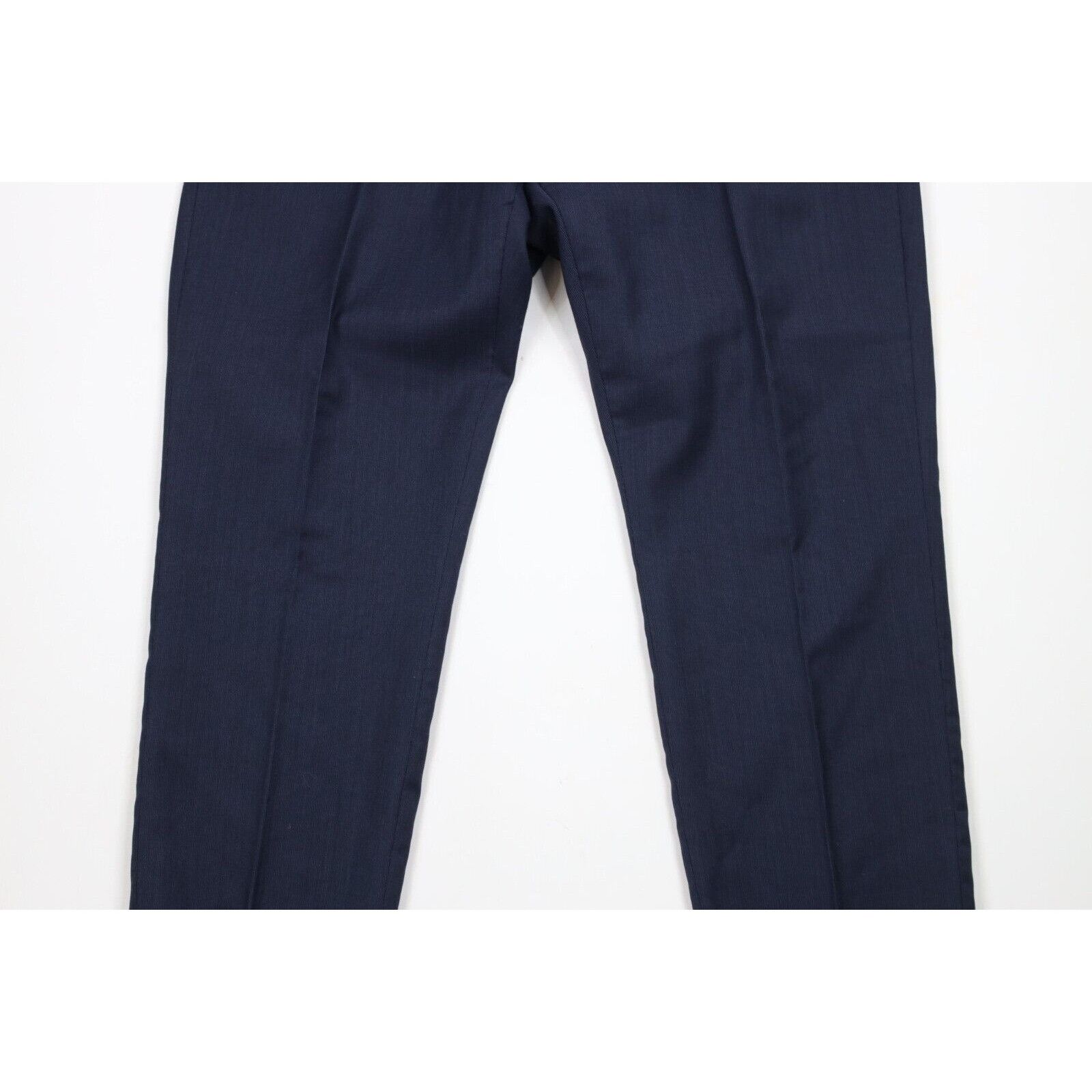 Calvin Klein Calvin Klein Wool Striped 2 Piece Suit Wedding Dark Blue Size 38R - 12 Thumbnail