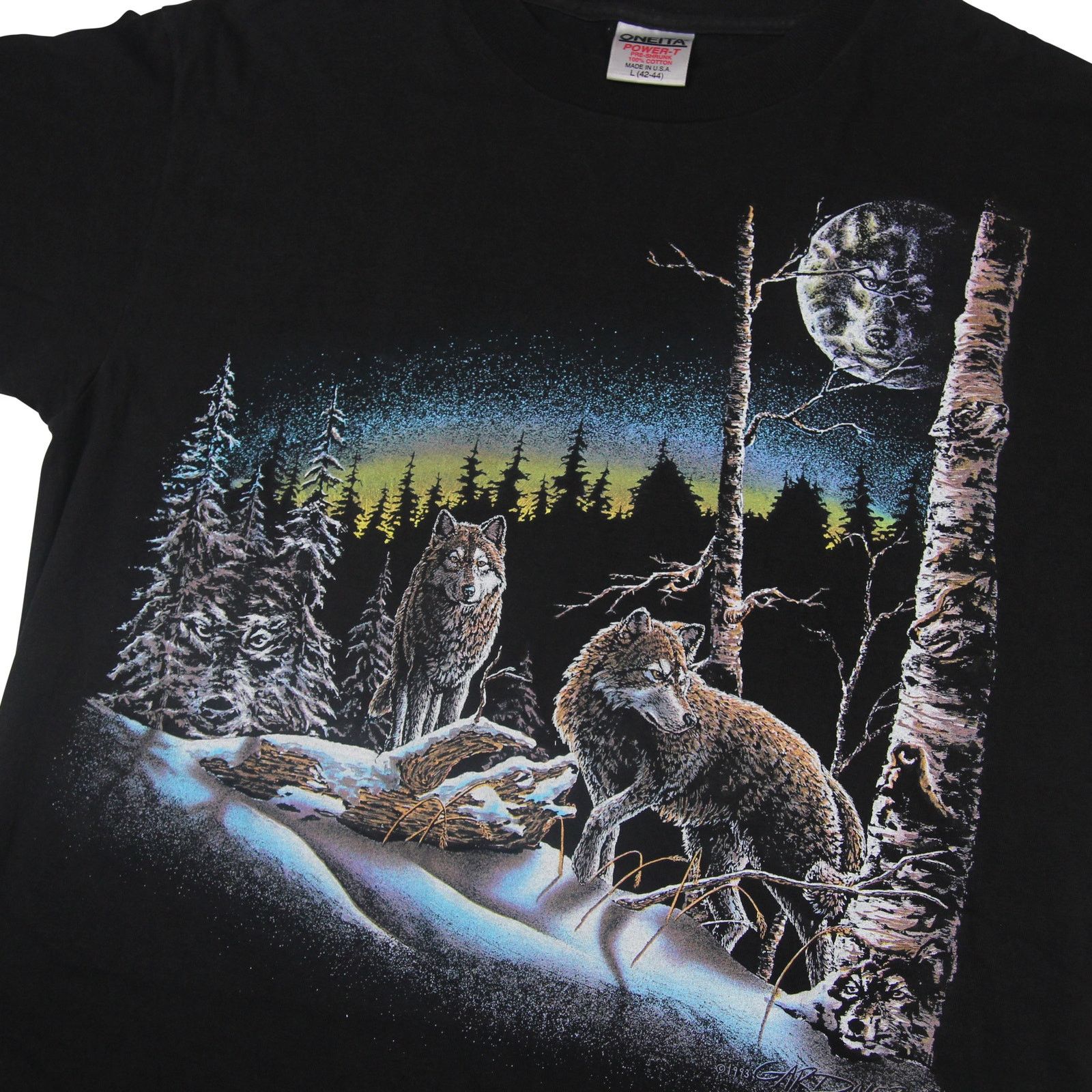 Vintage Vintage Wolf Abstract Graphic T Shirt Size US L / EU 52-54 / 3 - 2 Thumbnail