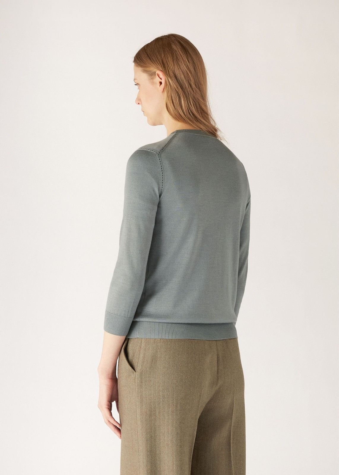 Loro Piana o1srvl11e1124 Long-Sleeved Roundneck Cardigan in Grey Size S / US 4 / IT 40 - 3 Thumbnail